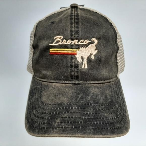 Bronco Relaxed Trucker Mesh Snapback Hat Cap Embroidered Brown Tan 4x4 Ford Out - Picture 2 of 4